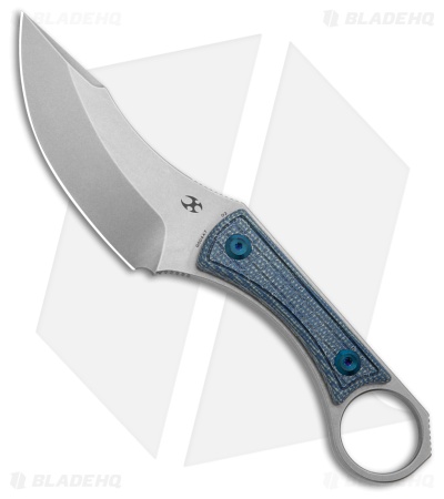 Kansept Knives Niko Knife Blue Frag Pattern Micarta SW D2