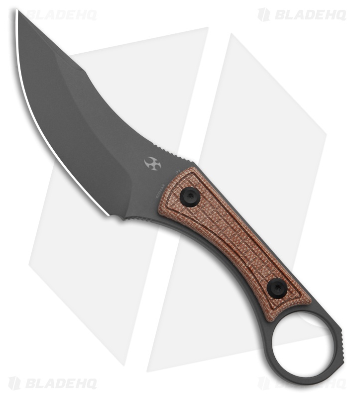 Kansept Knives Niko Fixed Blade Knife Brown Frag Pattern Micarta (3.5" Gray)