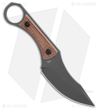 Kansept Knives Niko Fixed Blade Knife Brown Frag Pattern Micarta (3.5" Gray)