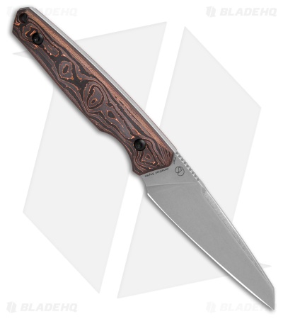 Kansept Parr Fixed Blade Knife Copper Carbon Fiber (3.12" Stonewash)