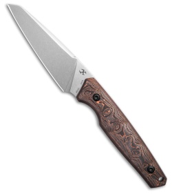 Kansept Parr Fixed Blade Knife Copper Carbon Fiber (3.12" Stonewash)