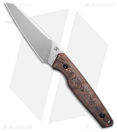 Kansept Parr Fixed Blade Knife Copper Carbon Fiber (3.12" Stonewash)