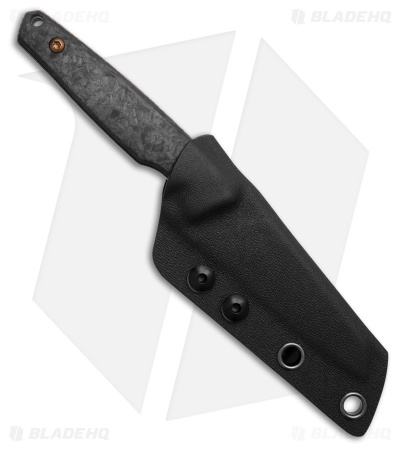 Kansept Parr Fixed Blade Knife Shred Carbon Fiber (3.12" Black Stonewash) 