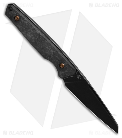Kansept Parr Fixed Blade Knife Shred Carbon Fiber (3.12" Black Stonewash) 