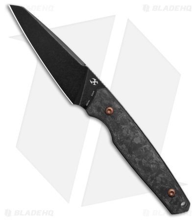 Kansept Parr Fixed Blade Knife Shred Carbon Fiber (3.12" Black Stonewash) 