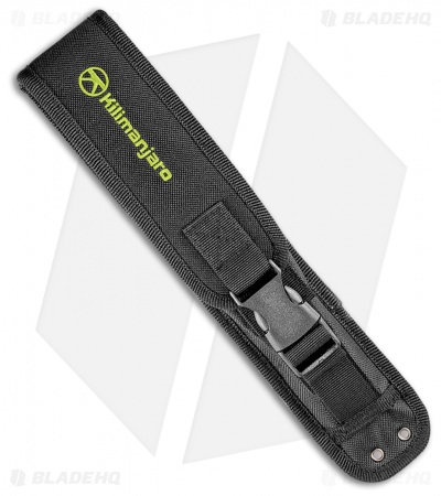 Kilimanjaro Kibo Fixed Blade Knife Black/Green Nylon (4.75" Gray Serr) 910091