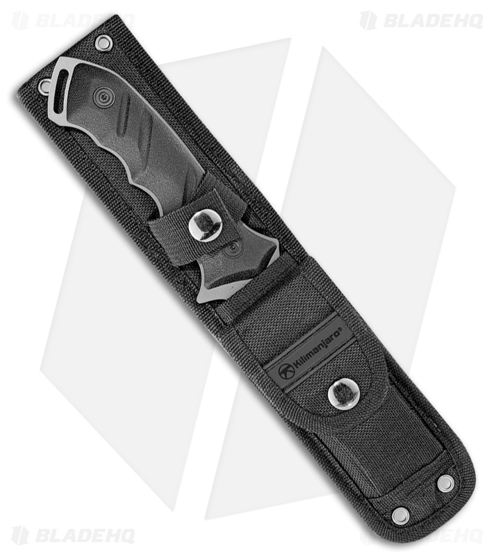 Kilimanjaro Shira Fixed Blade Knife Black Rubber (4.625" Gray Serr) 910091