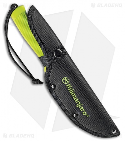 Kilimanjaro Talbot Fixed Blade Hunting Knife Green Rubber (5.75" Satin) 910044
