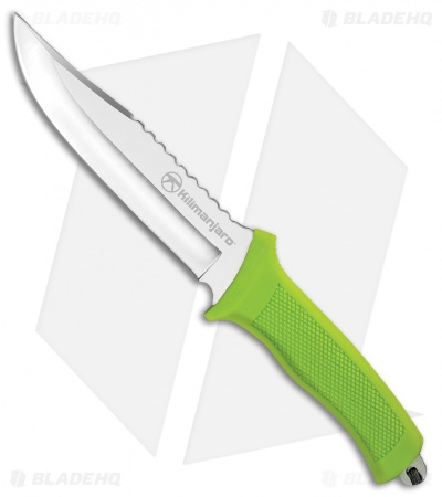 Kilimanjaro Talbot Fixed Blade Hunting Knife Green Rubber (5.75" Satin) 910044