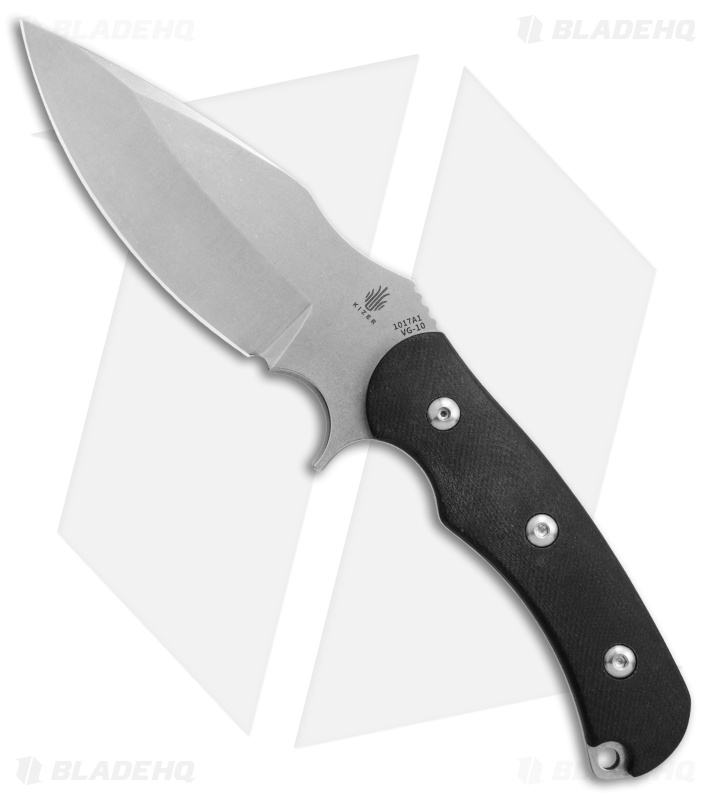 Kizer Willumsen Super Bad Drop Point Fixed Blade Black  G-10 (4.75" SW) Ki1017A1