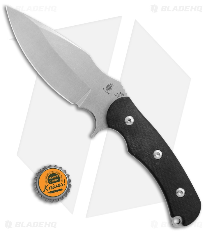 Kizer Willumsen Super Bad Drop Point Fixed Blade Black  G-10 (4.75" SW) Ki1017A1