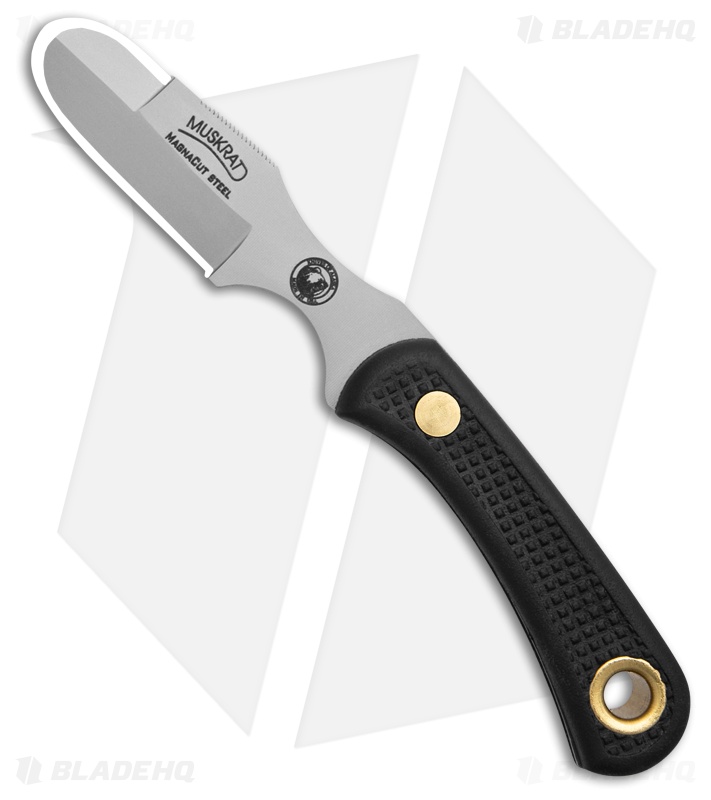 Knives of Alaska Muskrat Fixed Blade Knife Black SureGrip (2.25" BB MagnaCut)