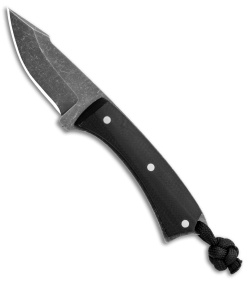 LCKT PocketPoon Mini EDC Fixed Blade Black G-10 (2.25" Acid SW)