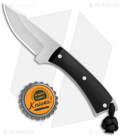 LCKT PocketPoon Mini EDC Fixed Blade Black G-10 (2.25" Satin)