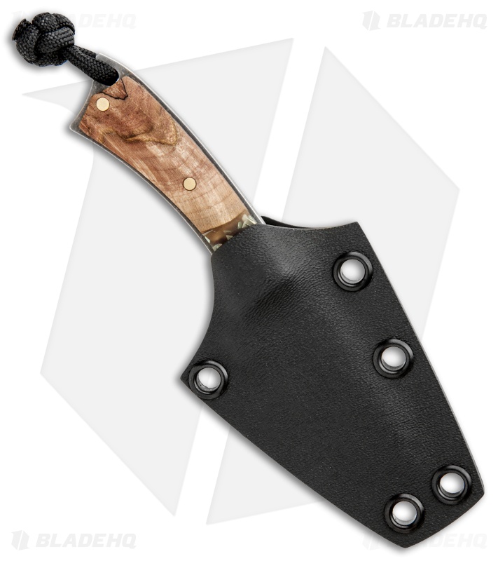 LCKT PocketPoon Mini EDC Fixed Blade Hybrid Wood/Shredded Cash (2.25" Acid SW)