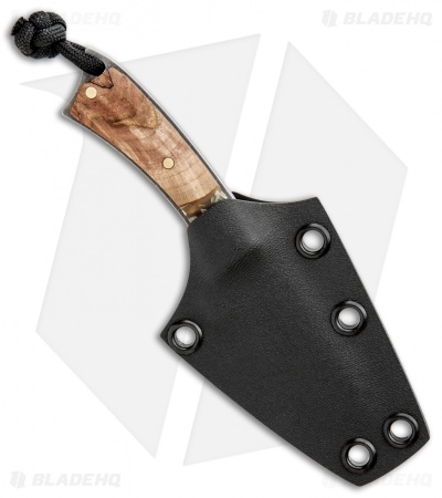 LCKT PocketPoon Mini EDC Fixed Blade Hybrid Wood/Shredded Cash (2.25" Acid SW)