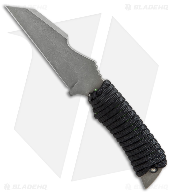 LCKT WharnPoon Fixed Blade Belt Knife Black Cord (3.1" Acid SW)