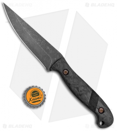 Landau Knives Phantom Fixed Blade Knife Carbon Fiber (4.25" Acid SW Nitro-V)