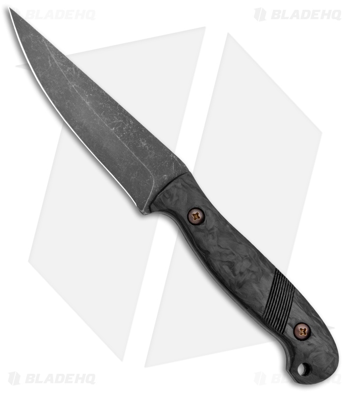 Landau Knives Phantom Fixed Blade Knife Carbon Fiber (4.25" Acid SW Nitro-V)
