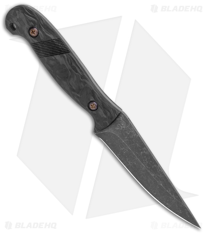 Landau Knives Phantom Fixed Blade Knife Carbon Fiber (4.25" Acid SW Nitro-V)
