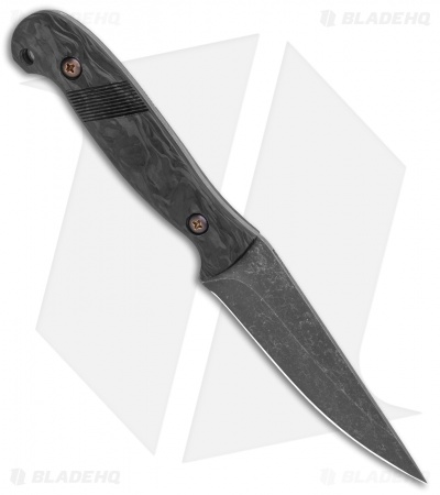 Landau Knives Phantom Fixed Blade Knife Carbon Fiber (4.25" Acid SW Nitro-V)