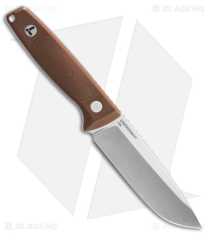 Leatherman Trac Fixed Blade Knife Earth Brown G-10 (4.2" Stonewash)