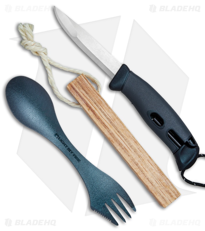 Light My Fire Black Pearl CampKit w/ FireKnife, Spork, & Tinder (S-P-12BPCK)
