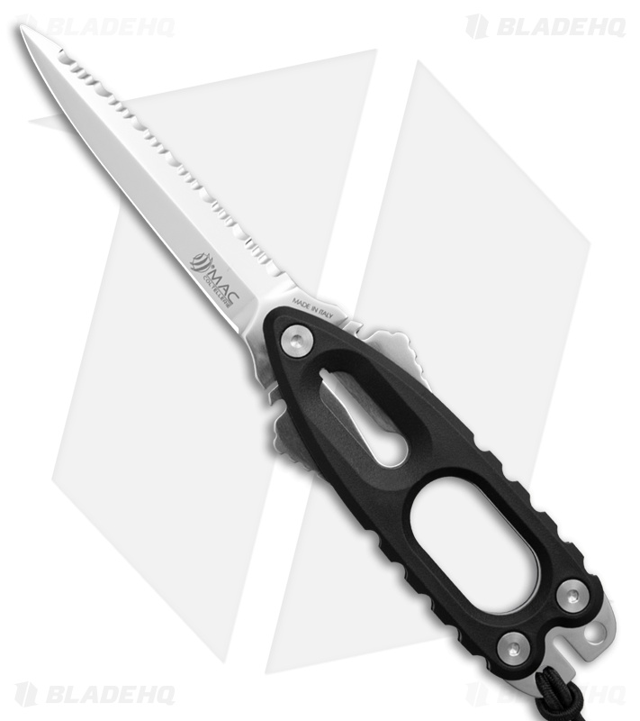 Mac Coltellerie Gunster Fixed Blade Diving Knife Black FRN (4.25" Satin FS)