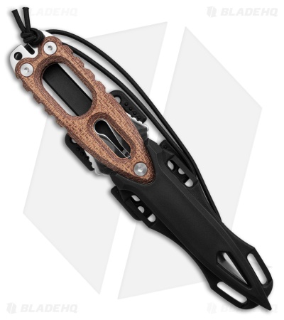 Mac Coltellerie Gunster Fixed Blade Diving Knife Red Burlap (4.25" Satin FS)