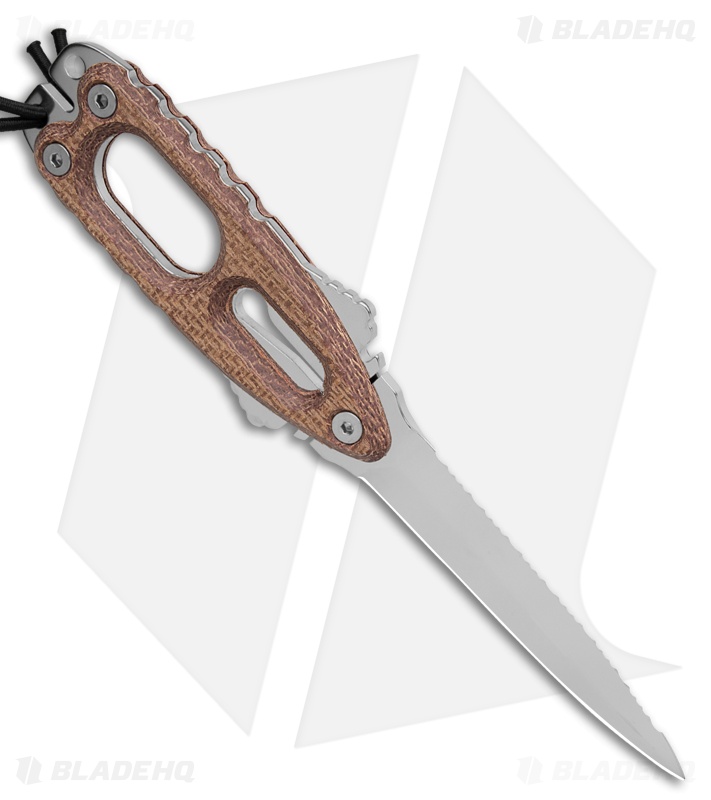 Mac Coltellerie Gunster Fixed Blade Diving Knife Red Burlap (4.25" Satin FS)