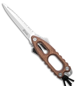 Mac Coltellerie Gunster Fixed Blade Diving Knife Red Burlap (4.25" Satin FS)