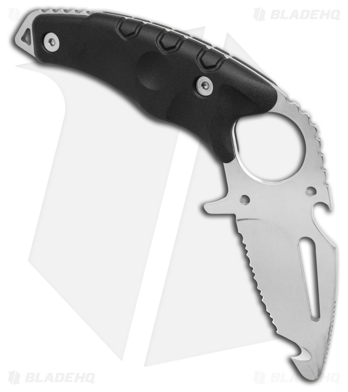 Mac Coltellerie Rescue Knife Gunslinger Scuba  Black FRN (3.15"  Serrated)