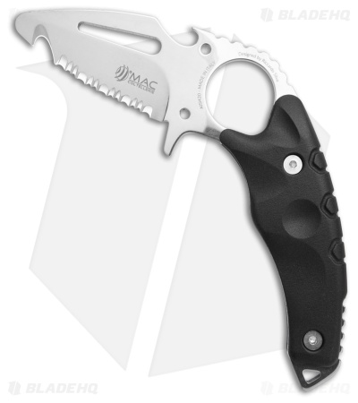 Mac Coltellerie Rescue Knife Gunslinger Scuba  Black FRN (3.15"  Serrated)