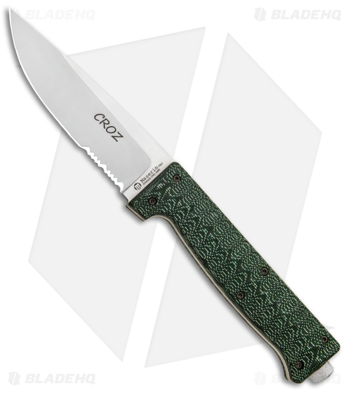 Maserin Croz Fixed Blade Hunting Knife Green Micarta (4.3