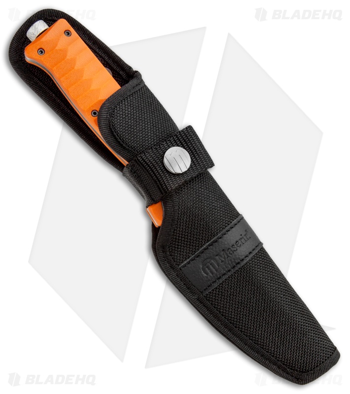 Maserin Croz Fixed Blade Hunting Knife Orange G-10 (4.3" Satin Serr)