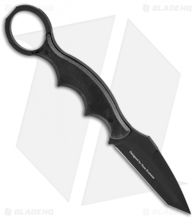 Maserin 921 Neck Line Karambit Fixed Blade Knife Black G-10 (2.75" Black)