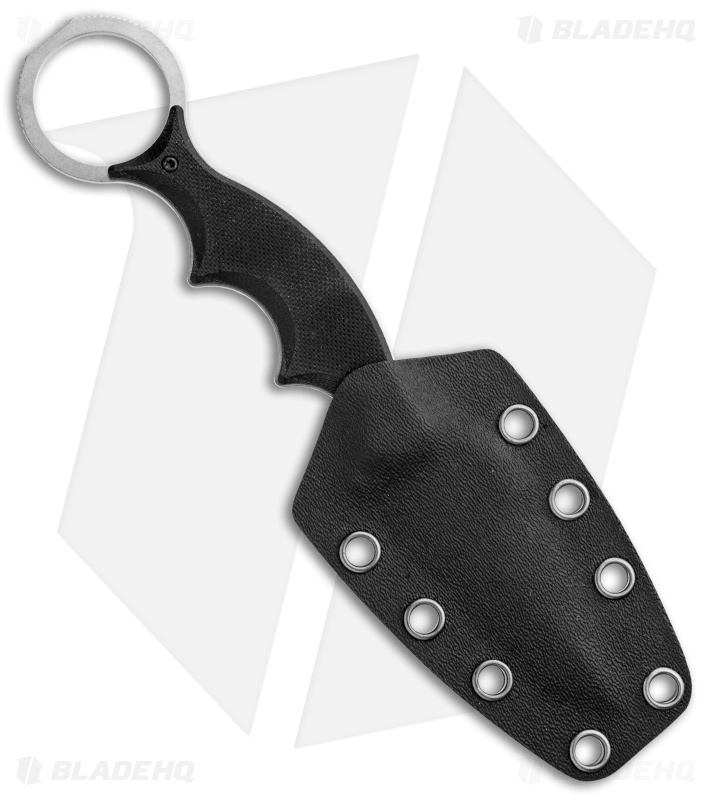 Maserin 921 Neck Line Karambit Fixed Blade Knife Black G-10 (2.75" Stonewash)