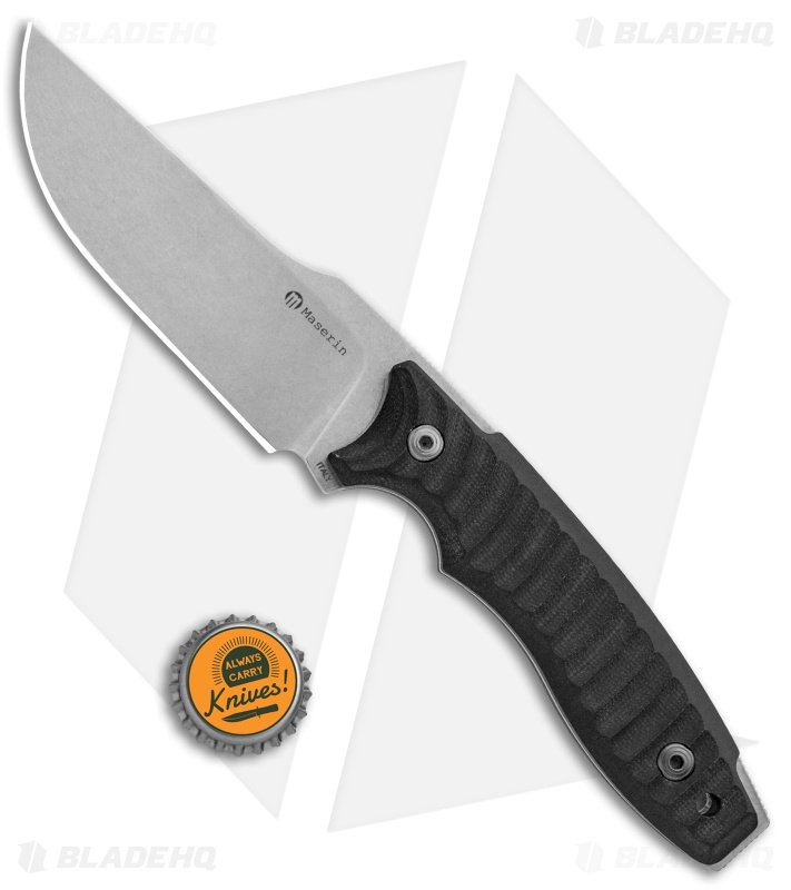 Maserin L.E.O. Fixed Blade Knife Black G-10 (4.25" Stonewash) 