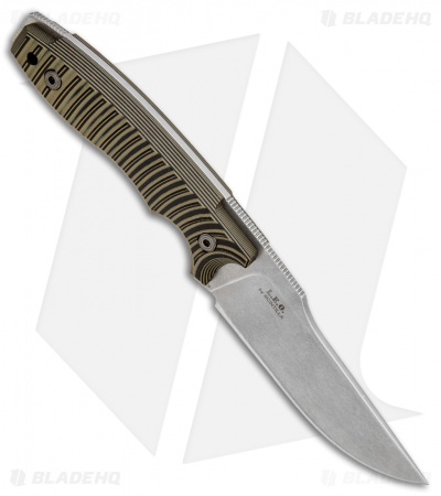 Maserin L.E.O. Fixed Blade Knife Green G-10 (4.25" Stonewash) 