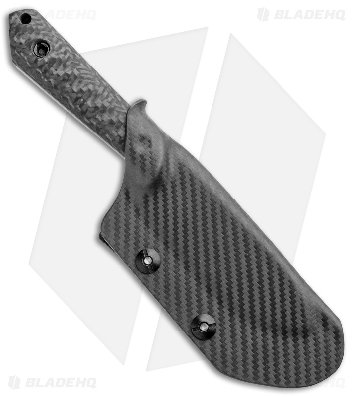 Maverick Customs Compact Clip Point Fixed Blade Knife Boeing CF (3.6" Black SW)