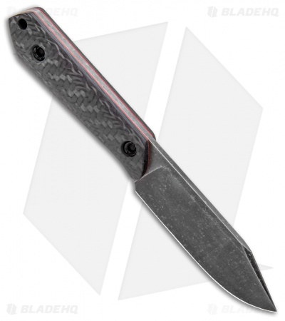 Maverick Customs Compact Clip Point Fixed Blade Knife Boeing CF (3.6" Black SW)