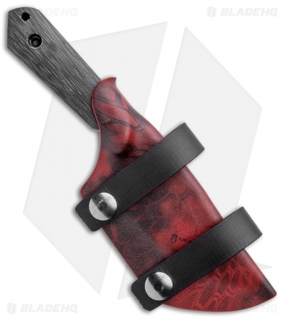 Maverick Customs Harpoon Fixed Blade Knife Vintage Black Micarta (4" Black SW)