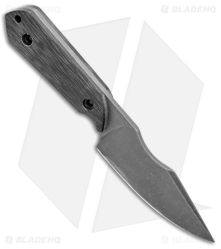 Maverick Customs Harpoon Fixed Blade Knife Vintage Black Micarta (4" Black SW)