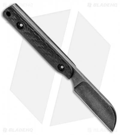 Maverick Customs Super Scalpel Fixed Blade Knife Twill CF (2.75" Acid Washed)