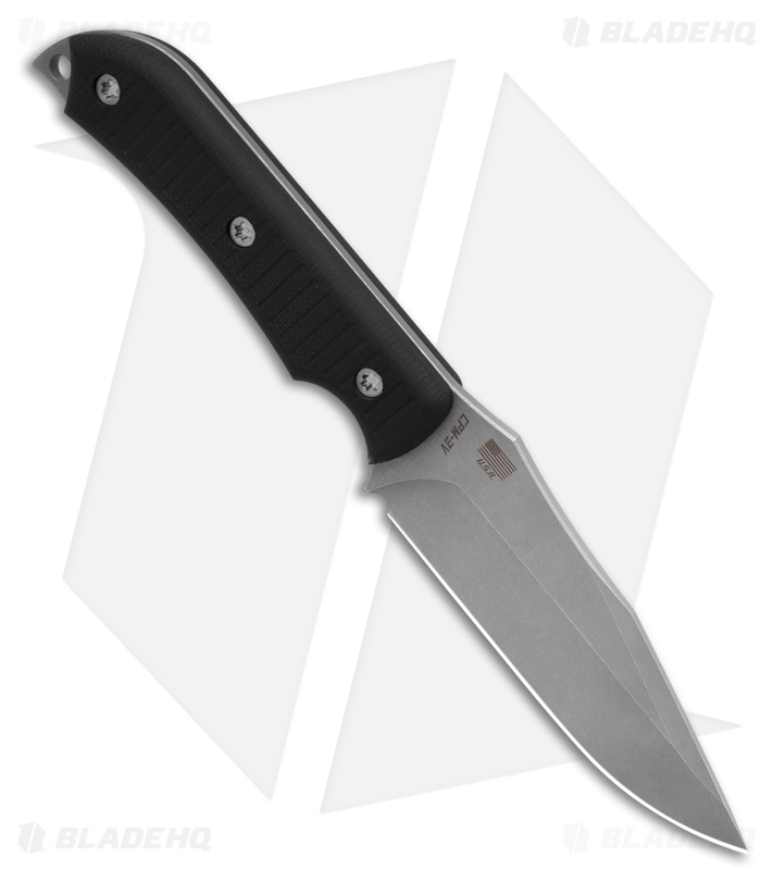McNees Knives Agent Fixed Blade Knife Black G-10 (4.25" Stonewash)