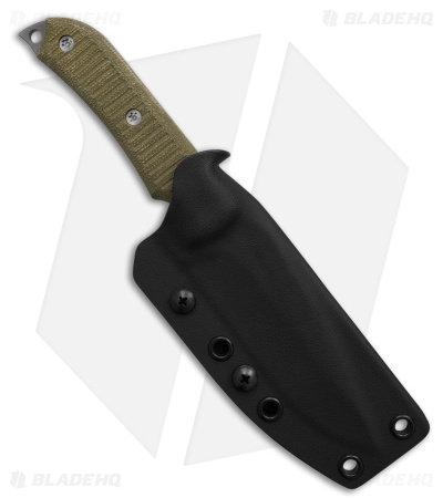 McNees Knives Agent Fixed Blade Knife Green Micarta (4.25" Stonewash)
