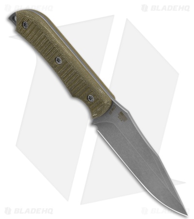 McNees Knives Agent Fixed Blade Knife Green Micarta (4.25" Stonewash)