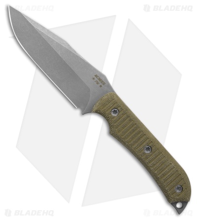 McNees Knives Agent Fixed Blade Knife Green Micarta (4.25" Stonewash)