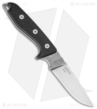 Mikov Patron Fixed Blade Knife Black G-10 (4.375" Stonewash N690)