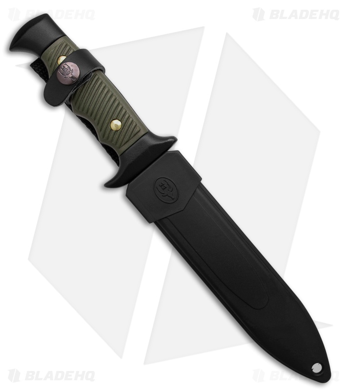 Muela ALCE-5161 Fixed Blade Knife Green ABS (6.2" Satin Sawtooth Spine)
